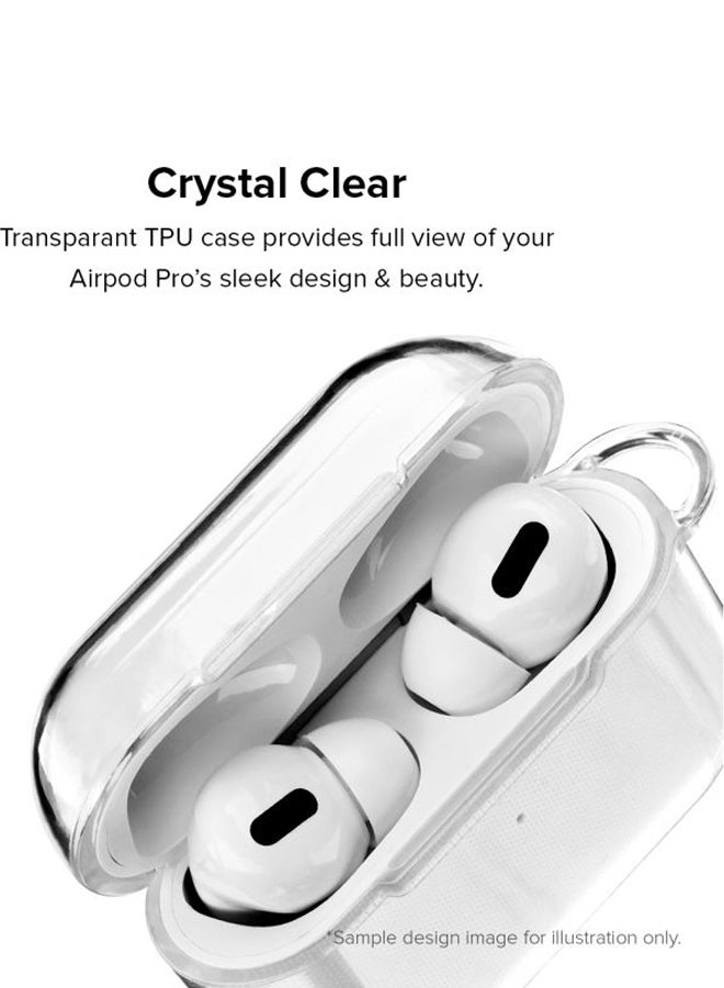 ستايلايزد علبة حماية مزودة بحلقة بقفل زنبركي من سلسلة كلاسيك بطبعة عبارة "Infinite Tenderness" لسماعات أبل آيربودز برو شفاف/ أزرق/ أبيض - Image 2