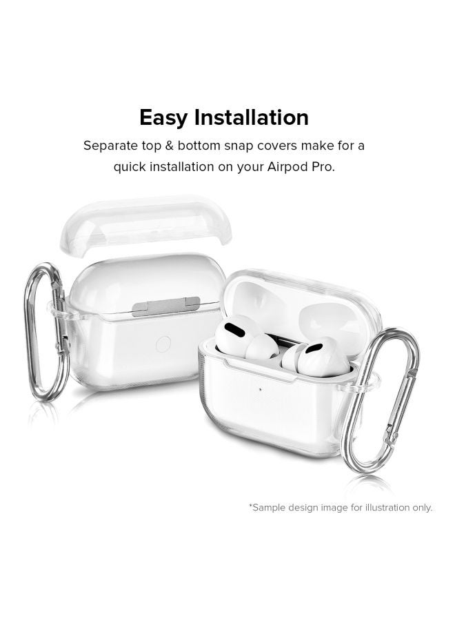 Stylizedd Classic Series Fashionista Printed Case Cover With Carabiner For Apple AirPods Pro Clear/Grey/Yellow - Image 3