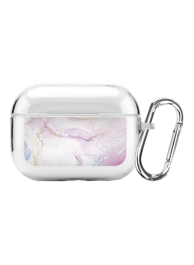 Marble Pattern Printed Protective Case For Apple AirPods Pro Clear/Pink/White
