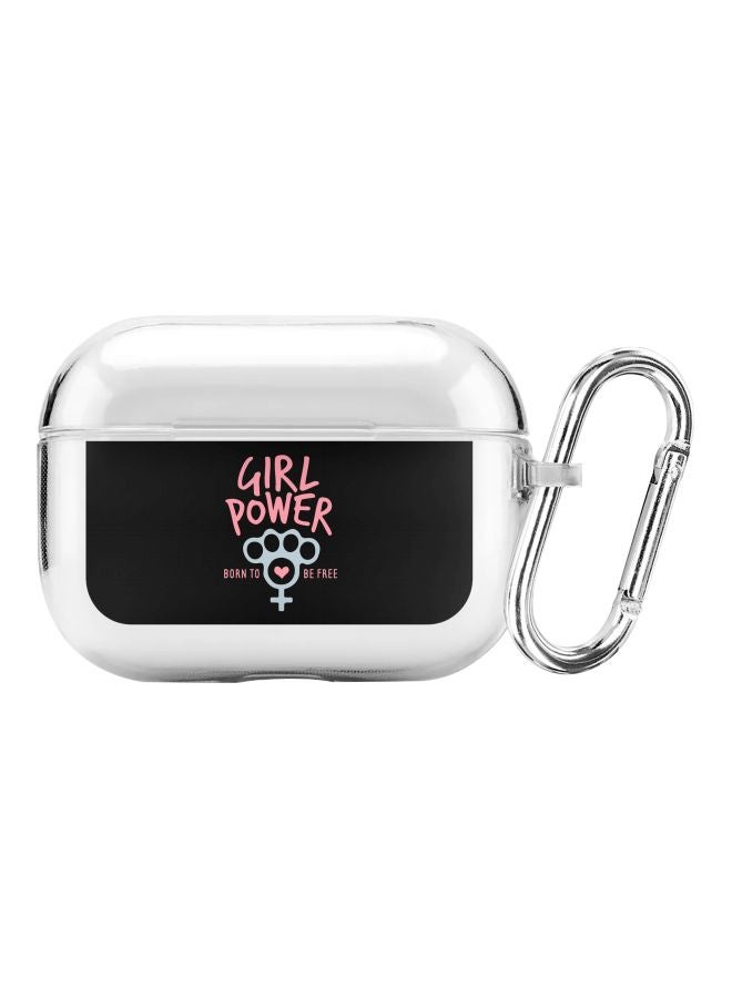 Stylizedd Classic Series Girl Power Printed Charging Case For Apple AirPods Pro White/Clear/Black  - Image 1