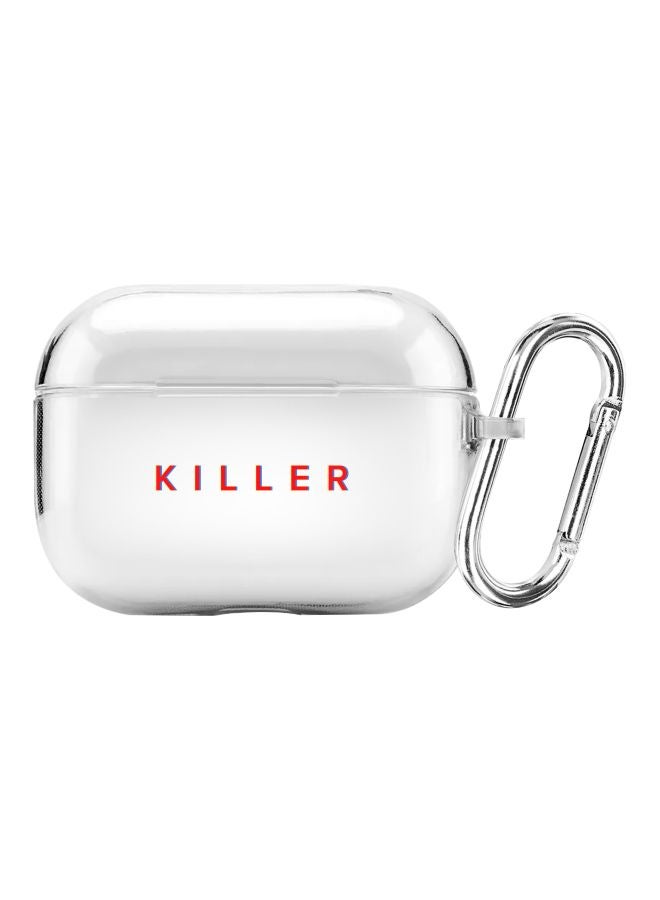 Stylizedd Classic Series Killer Printed Case Cover With Carabiner For Apple AirPods Pro Clear/Red  - Image 1
