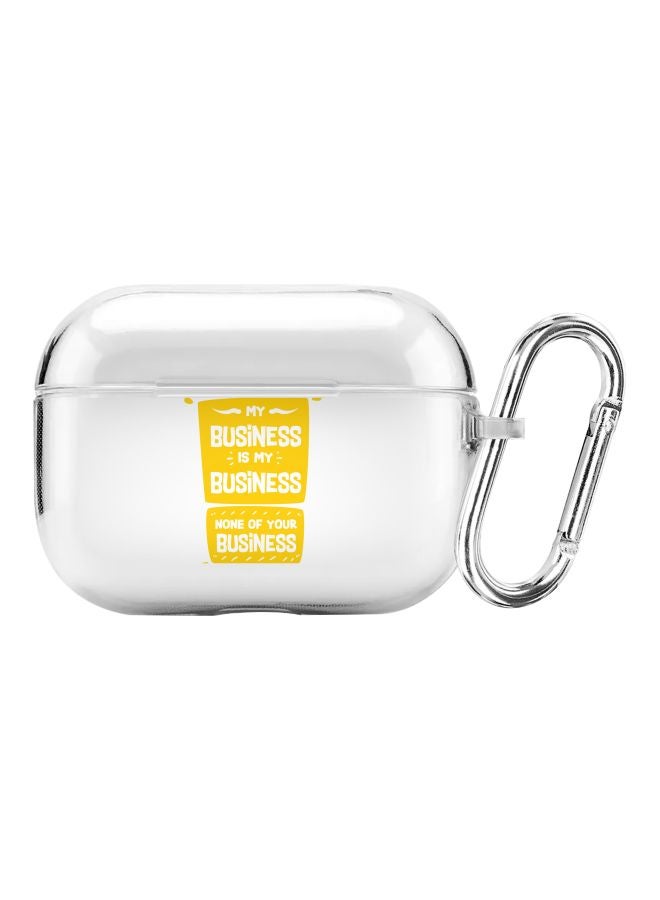 ستايلايزد غطاء حماية بطبعة عبارة "My Business" لسماعات أبل آيربودز برو أصفر/شفاف - Image 1