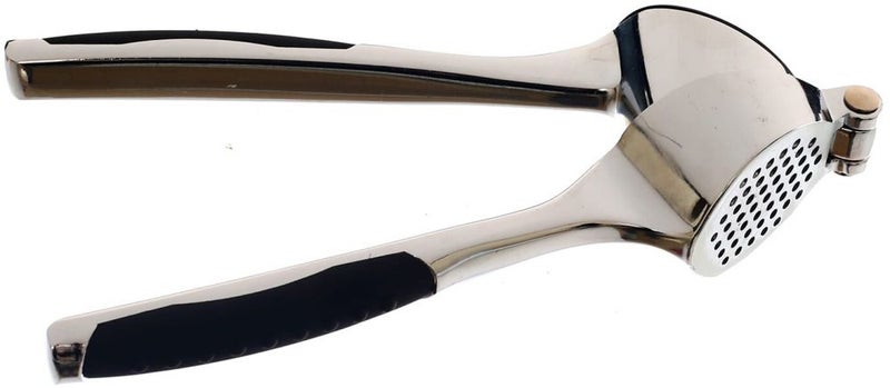 مكبس ثوم مصنوع من الستانلس ستيل مع مقبض من السيليكون أسود/ فضي 15 x 6 x 4سم - Image 2