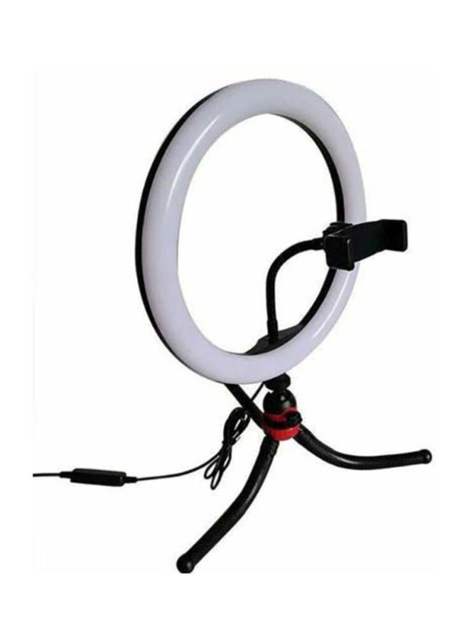 LED Ring Photography Light With Tripod Black/White - Image 1