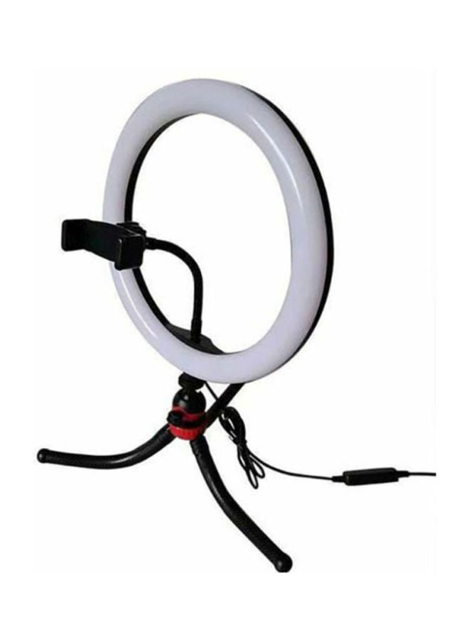 LED Ring Photography Light With Tripod Black/White - Image 2