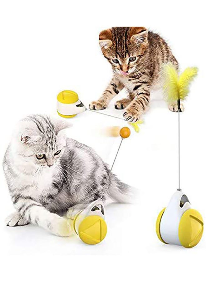 لعبة مطاردة تفاعليّة مع كرة منفوخة أصفر/ابيض 5سم - Image 2