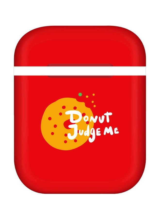 Stylizedd Donut Judge Me Printed Case Cover For Apple AirPods 2/1 Red/Yellow/White  - Image 1