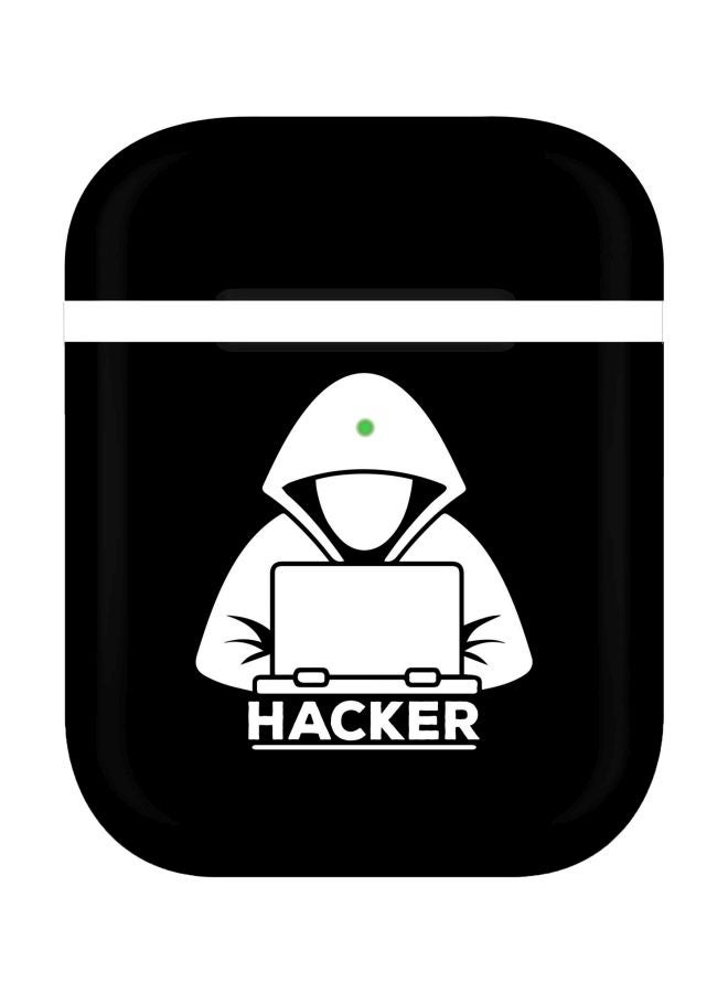 Stylizedd Hacker Printed Case Cover For Apple AirPods 2/1 Black/White - Image 1