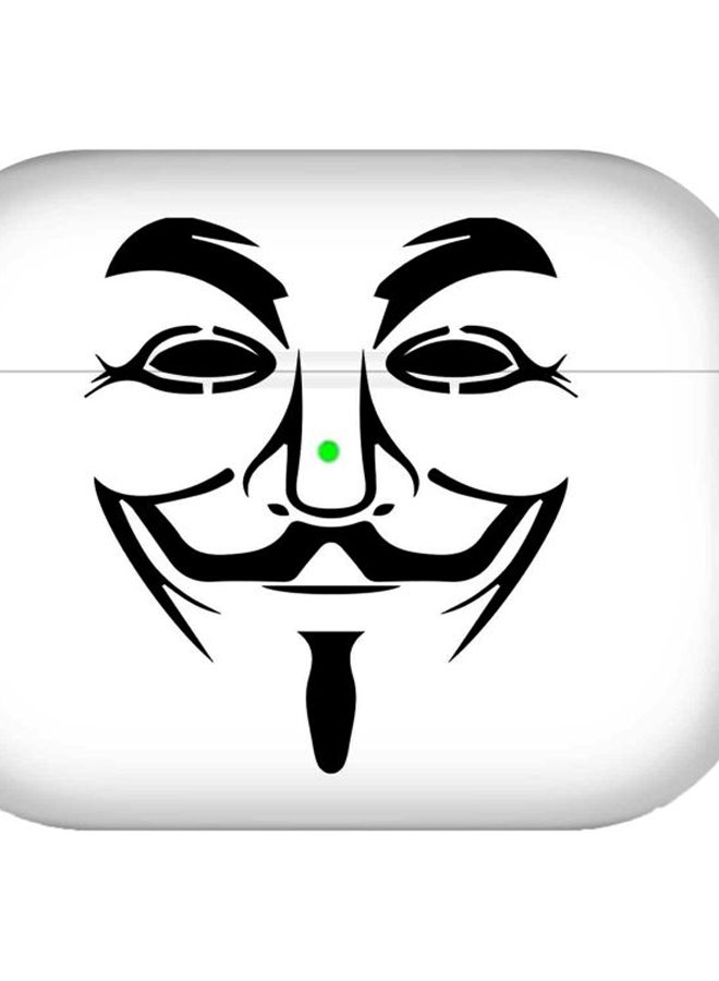 Stylizedd Vendetta Mask Printed Case Cover With Carabiner For Apple AirPods Pro Generation 1/2 (2019) White/Black - Image 2