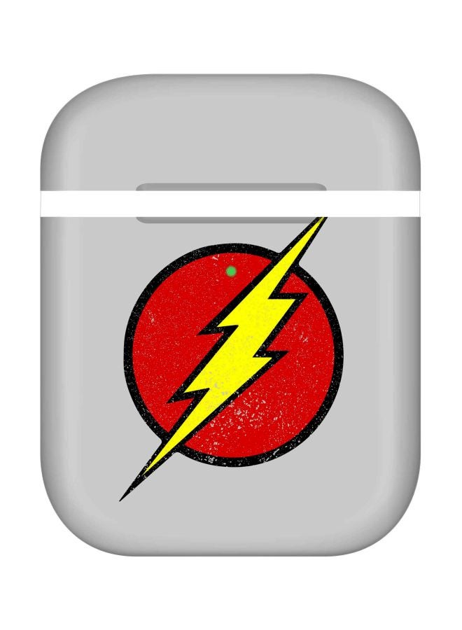 ستايلايزد غطاء حماية بطبعة رمز شخصية فلاش لسماعة أبل آيربودز 1 /2 رمادي/أحمر/أصفر - Image 1