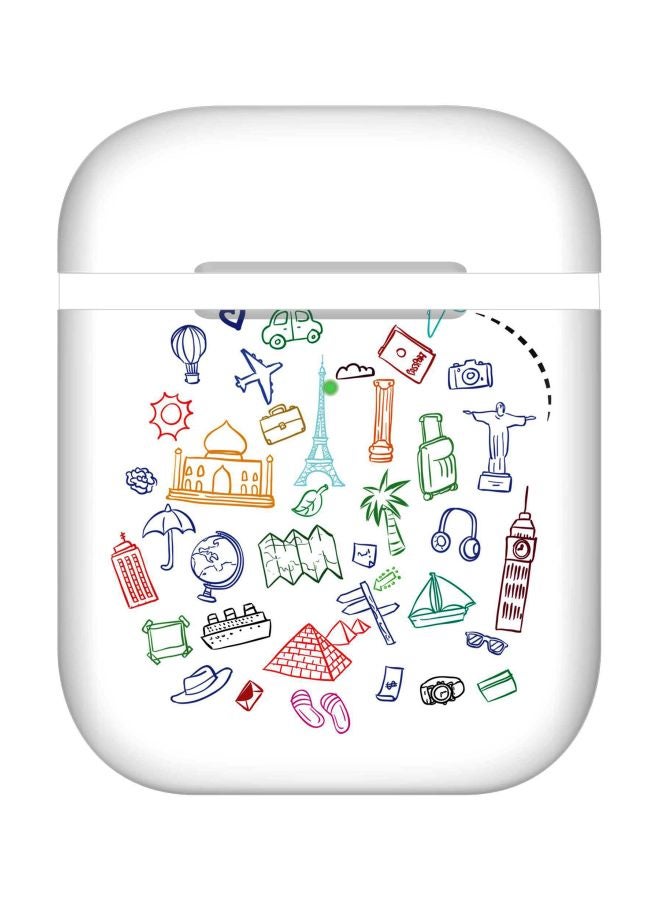 Stylizedd Traveler Printed Case Cover For Apple AirPods 2/1 White/Green/Red - Image 1