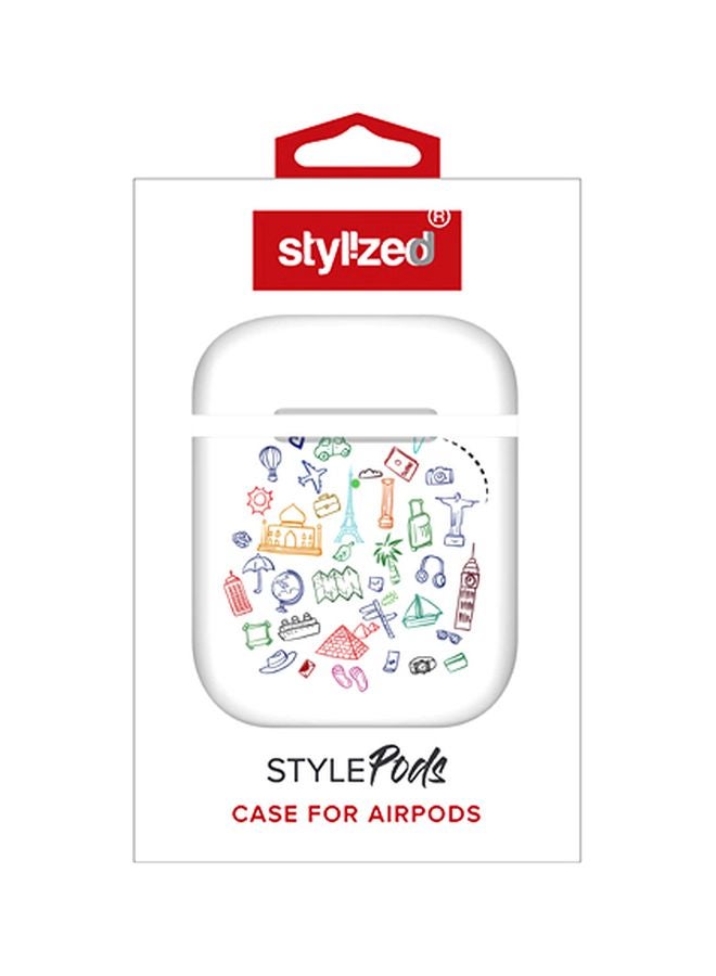 Stylizedd Traveler Printed Case Cover For Apple AirPods 2/1 White/Green/Red - Image 2
