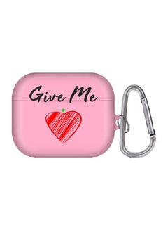 Give Me Love Printed Case Cover With Carabiner For Apple AirPods Pro Generation 1/2 (2019) Pink/Red/Black