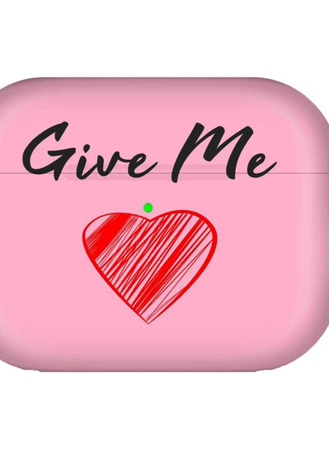 Stylizedd - Give Me Love Printed Case Cover With Carabiner For Apple AirPods Pro Generation 1/2 (2019) Pink/Red/Black - Image 1