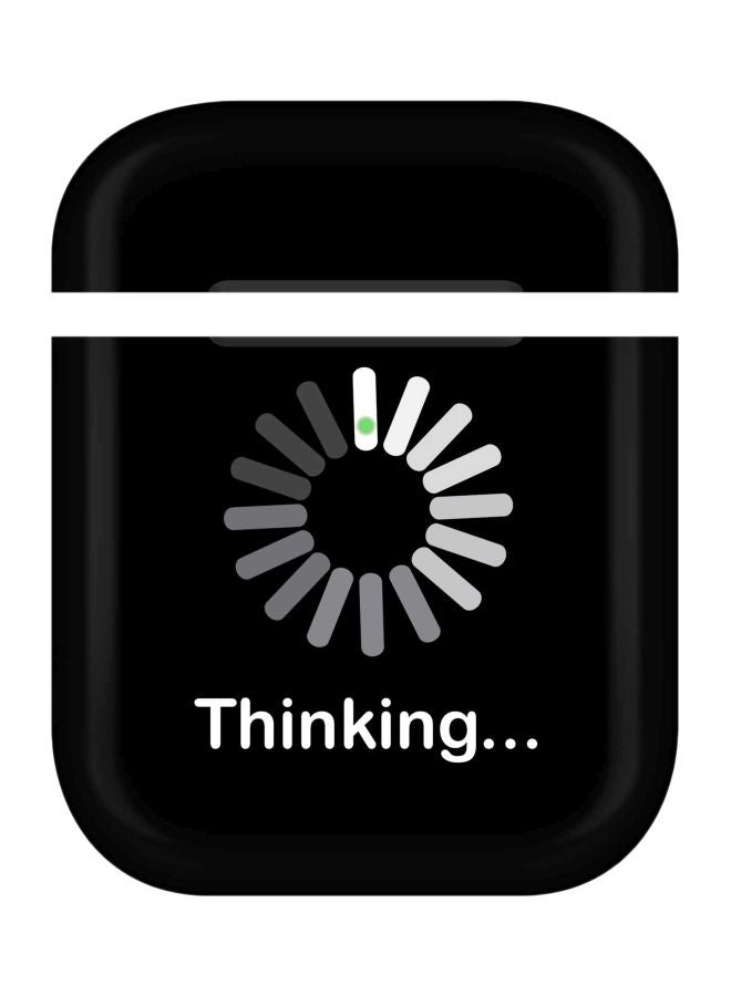 Stylizedd Thinking Printed Case Cover For Apple AirPods 2/1 Black/White/Grey - Image 1