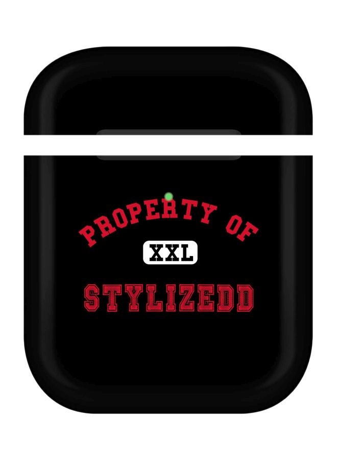 ستايلايزد غطاء حماية بطبعة "Property" لسماعة أبل آيربودز 2/1 أسود/أحمر/أبيض - Image 1