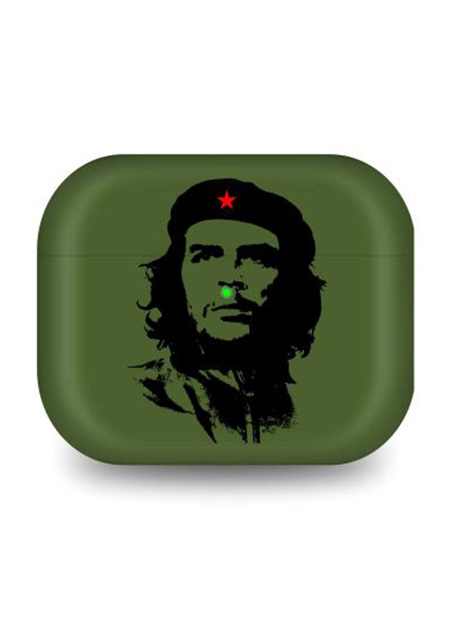 ستايلايزد حافظة واقية بطبعة شخصية تشي جيفارا مزودة بحلقة بقفل زنبركي لسماعة أبل آيربودز برو جينيريشن 1/2 (2019) أخضر/أسود/أحمر - Image 2
