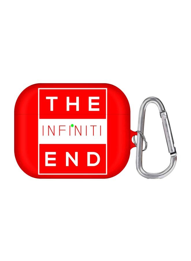 ستايلايزد غطاء حماية مع حلقة بطبعة The Infiniti End لسماعة أبل آيربودز برو الجيل 1/2 (2019) أحمر/أبيض - Image 1