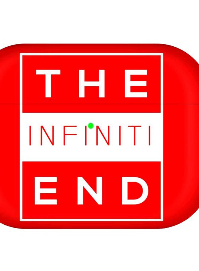 ستايلايزد غطاء حماية مع حلقة بطبعة The Infiniti End لسماعة أبل آيربودز برو الجيل 1/2 (2019) أحمر/أبيض - Image 2
