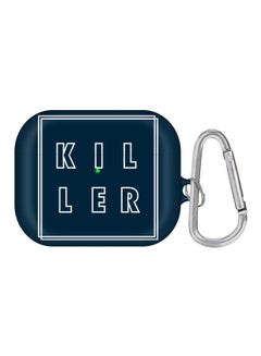 Killer Outline Printed Case Cover With Carabiner For Apple AirPods Pro Generation 1/2 (2019) Blue/White