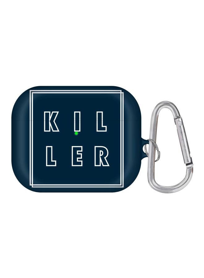 Stylizedd - Killer Outline Printed Case Cover With Carabiner For Apple AirPods Pro Generation 1/2 (2019) Blue/White - Image 1