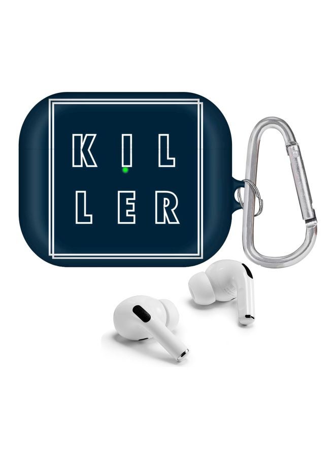 Stylizedd - Killer Outline Printed Case Cover With Carabiner For Apple AirPods Pro Generation 1/2 (2019) Blue/White - Image 1