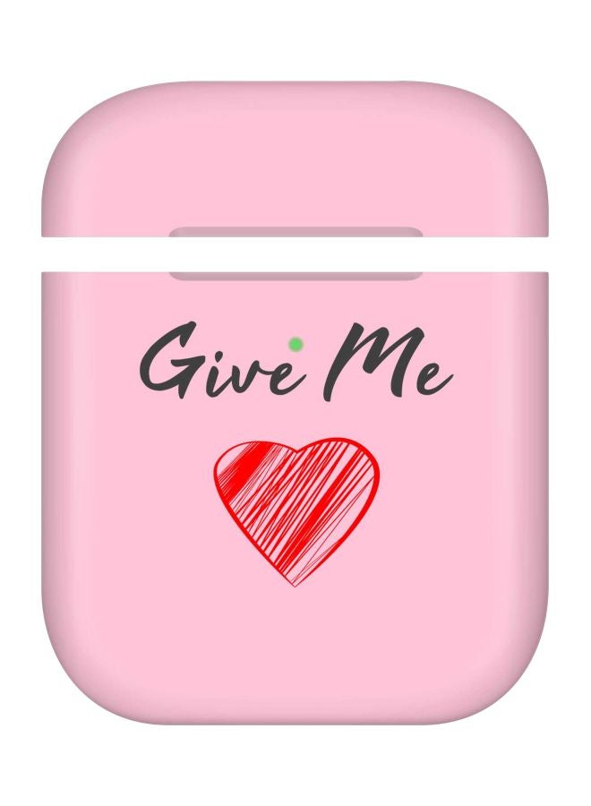 Stylizedd Give Me Love Printed Case For Apple AirPods 2/1 Pink/Black/Red - Image 1
