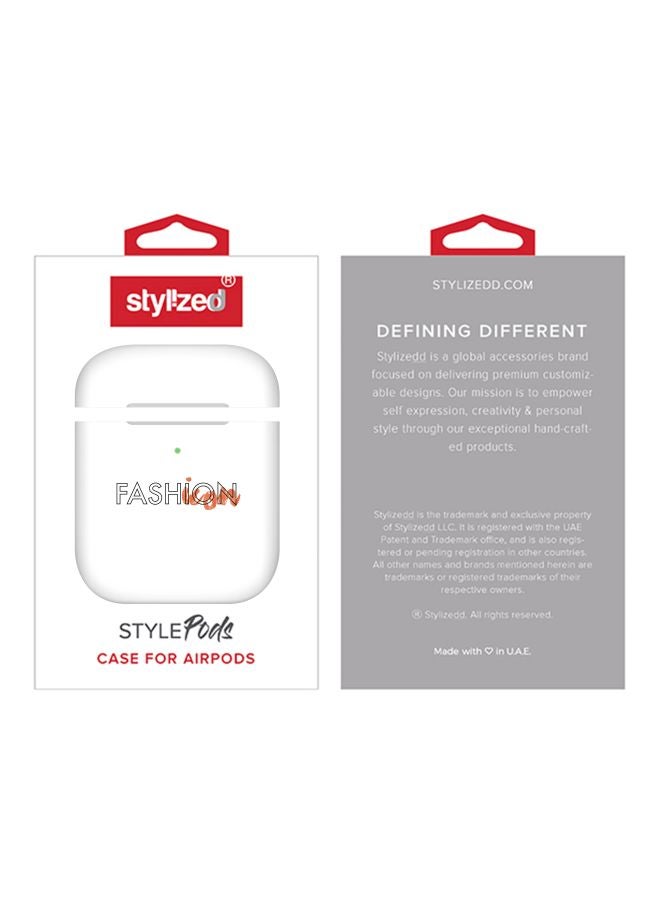 ستايلايزد غطاء حماية واقٍ بطبعة "Fashion Icon" لسماعات أبل آيربودز 1/2 أبيض / أسود / بني - Image 2