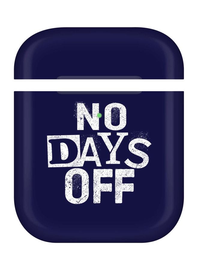 ستايلايزد علبة حماية واقية بطبعة "No Days Off" لسماعات أبل آيربودز 1/2 أزرق / أبيض - Image 1