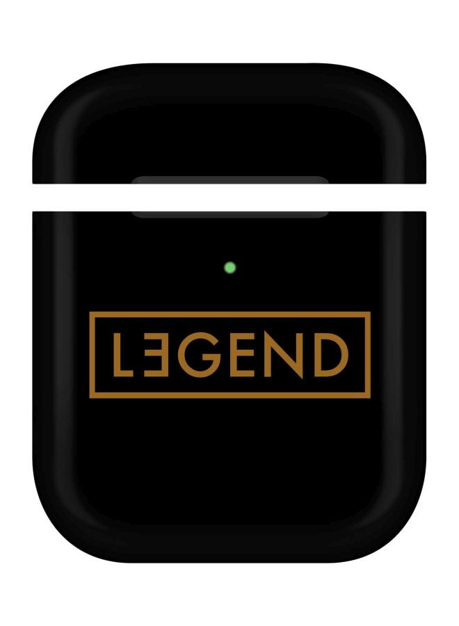 ستايلايزد حافظة حماية واقية بطبعة "Legend" لعلبة شحن سماعات أبل آيربودز 2/1 أسود/بني - Image 1