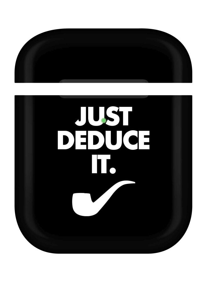 Stylizedd Just Deduce It Printed Protective Case Cover For Apple AirPods 2/1 Black/White - Image 1
