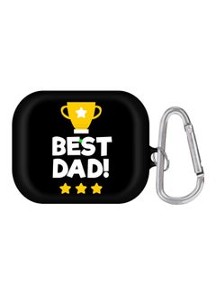 Best Dad Cup Printed Case With Carabiner For Apple AirPods Pro Black/White