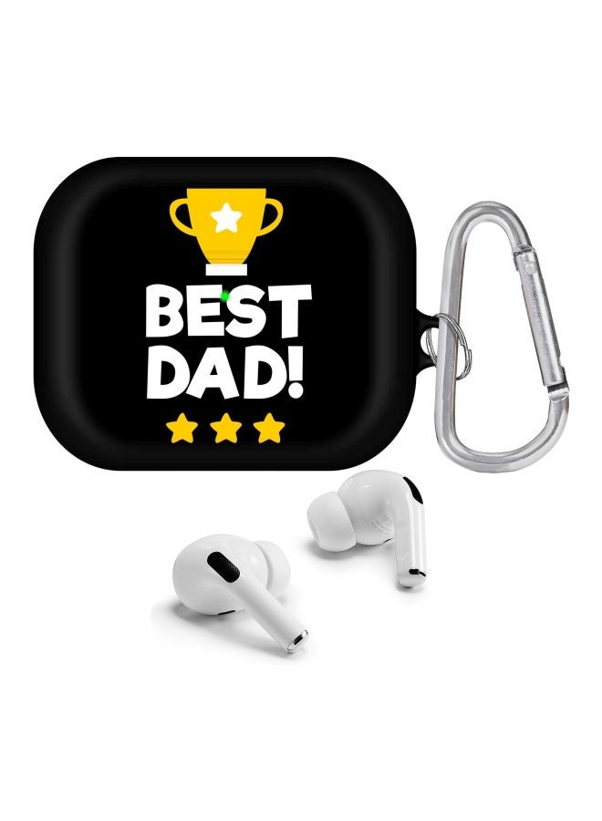 Stylizedd - Best Dad Cup Printed Case With Carabiner For Apple AirPods Pro Black/White - Image 1