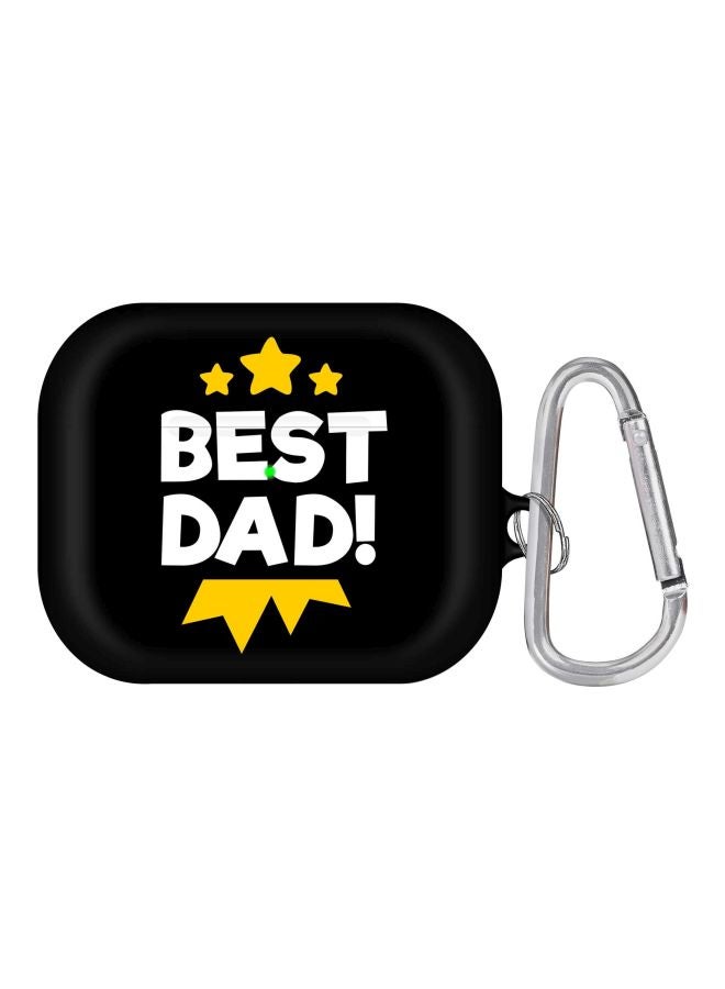 Stylizedd Best Dad Medal Printed Case With Carabiner For Apple AirPods Pro Black/White/Yellow - Image 1