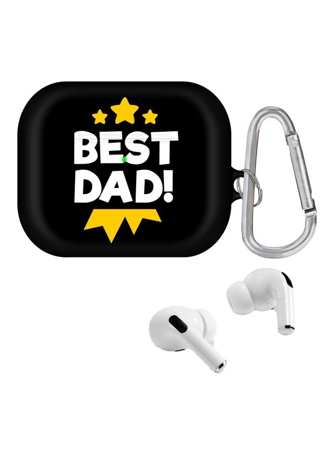 Stylizedd Best Dad Medal Printed Case With Carabiner For Apple AirPods Pro Black/White/Yellow - Image 2