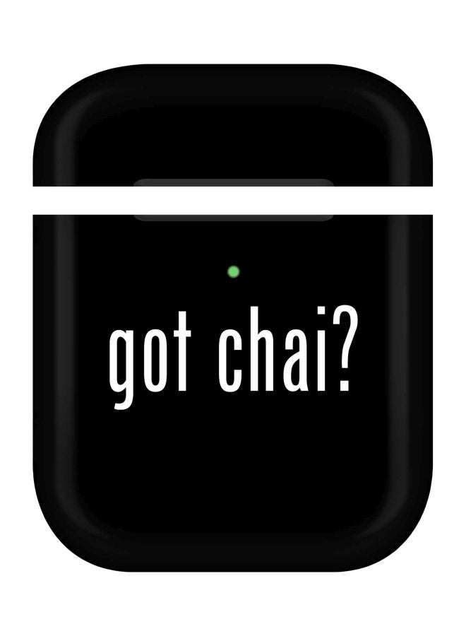 Stylizedd Got Chai Printed Protective Case For Apple AirPods 2/1 Black/White - Image 1