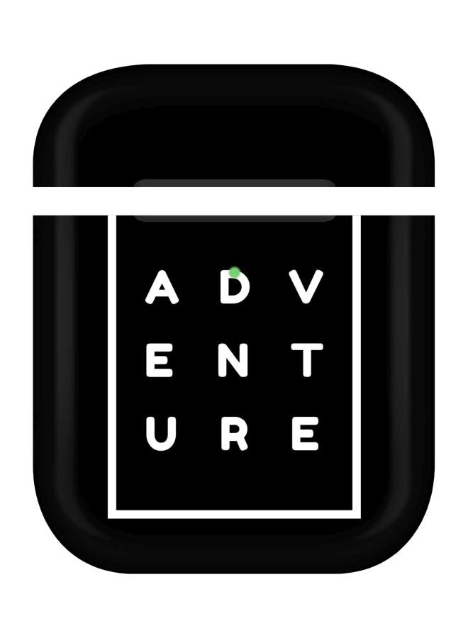 ستايلايزد علبة حماية واقية مطبوع عليها كلمة "Adventure" لسماعات أبل آيربودز 2/ 1 أسود/ أبيض - Image 1