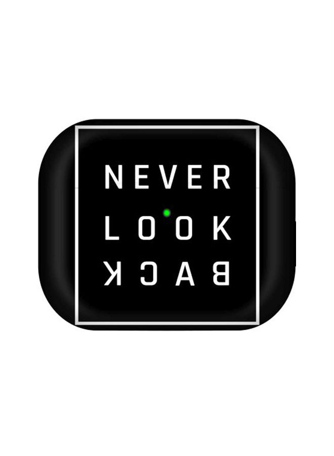 Stylizedd Never Look Back Printed Protective Case With Carabiner For Apple AirPods Pro Black/White  - Image 2