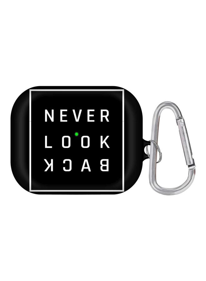 Stylizedd Never Look Back Printed Protective Case With Carabiner For Apple AirPods Pro Black/White  - Image 1
