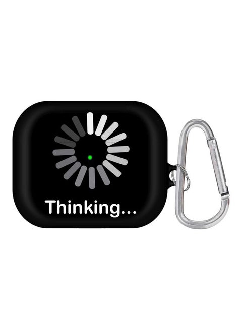 Thinking Printed Case With Carabiner For Apple AirPods Pro Black/White