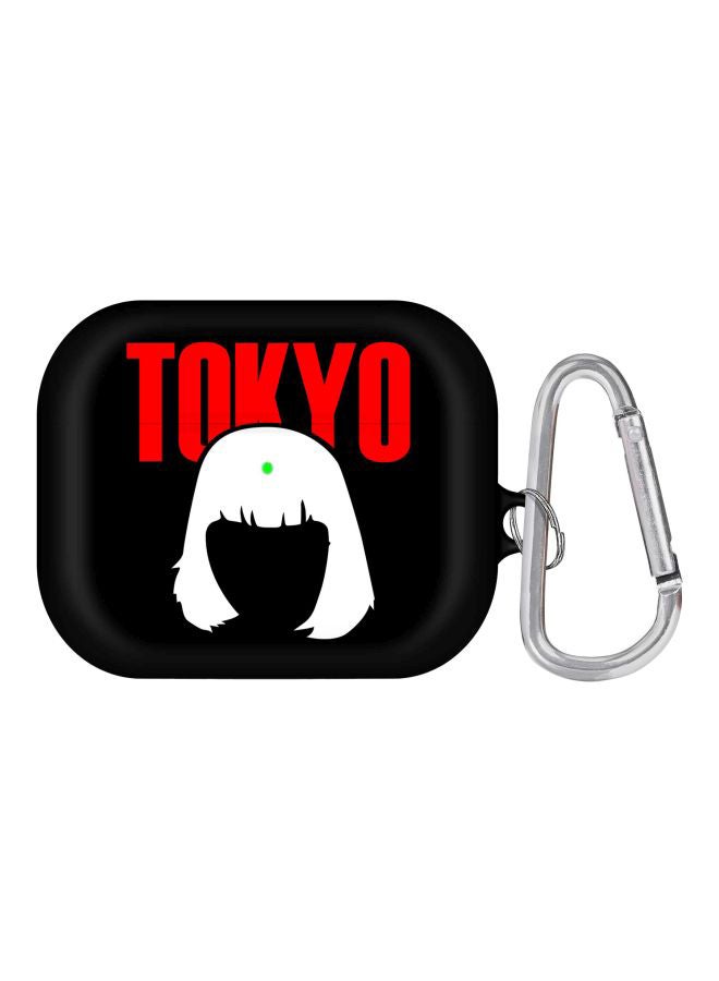 Stylizedd Tokyo Printed Case With Carabiner For Apple AirPods Pro Black/Red - Image 1
