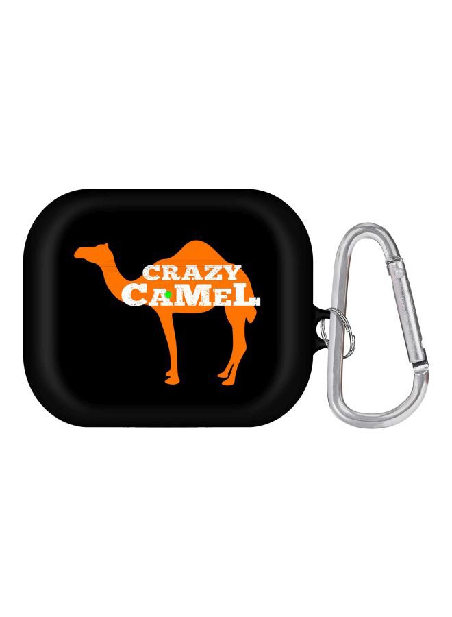 Stylizedd Crazy Camel Printed Case Cover For Apple AirPods Pro 1/2 2019 Black/Orange - Image 1