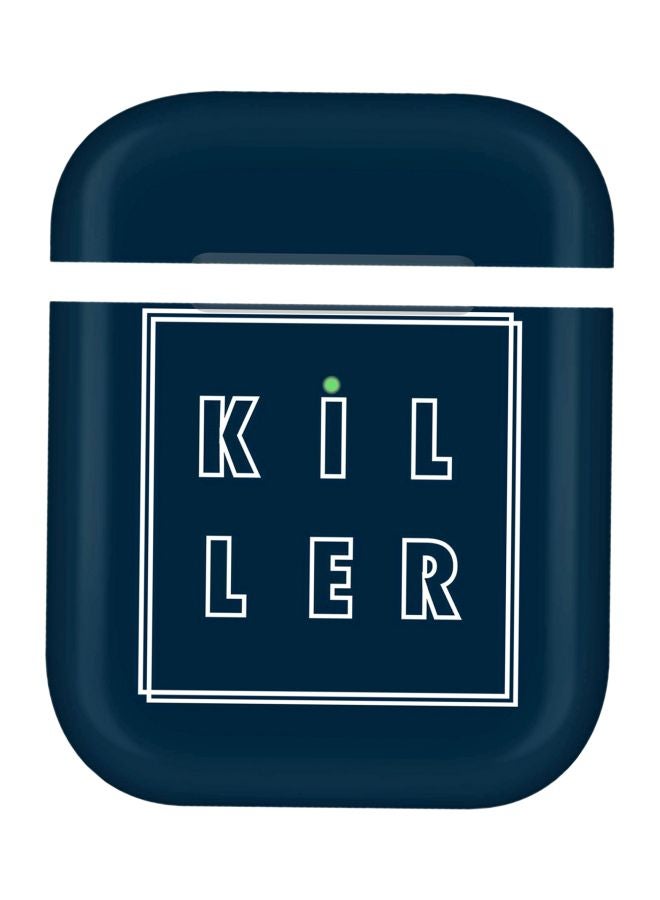 ستايلايزد غطاء حماية بطبعة كلمة "Killer" لسمّاعات أبل آير بودز 2/ 1 أزرق / أبيض - Image 1