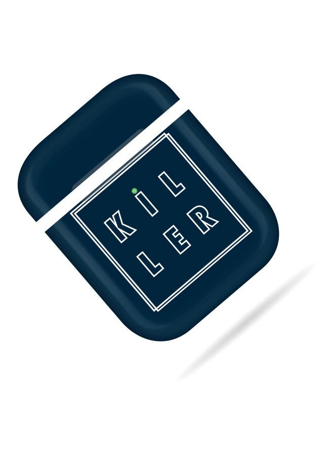 ستايلايزد غطاء حماية بطبعة كلمة "Killer" لسمّاعات أبل آير بودز 2/ 1 أزرق / أبيض - Image 2