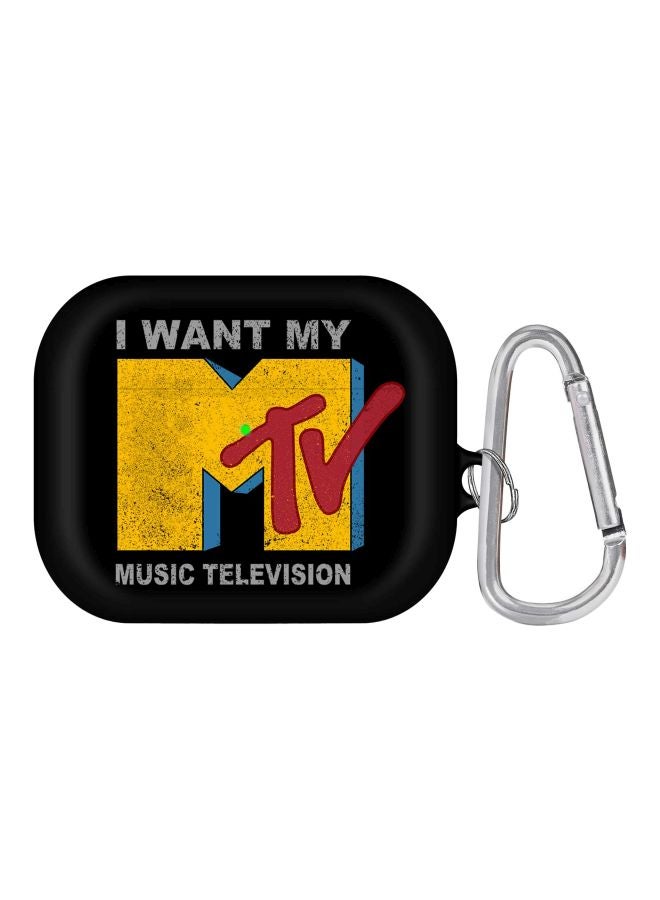 Stylizedd - I Want My Music Television Printed Protective Case Cover For Apple AirPods Pro Generation 1/2 (2019) Black/Yellow - Image 1
