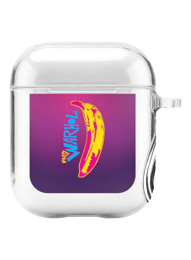 Stylizedd Classic Series Have A Banana, Andy Printed Case Cover For Apple AirPods 2/1 Clear/Purple/Yellow - Image 1