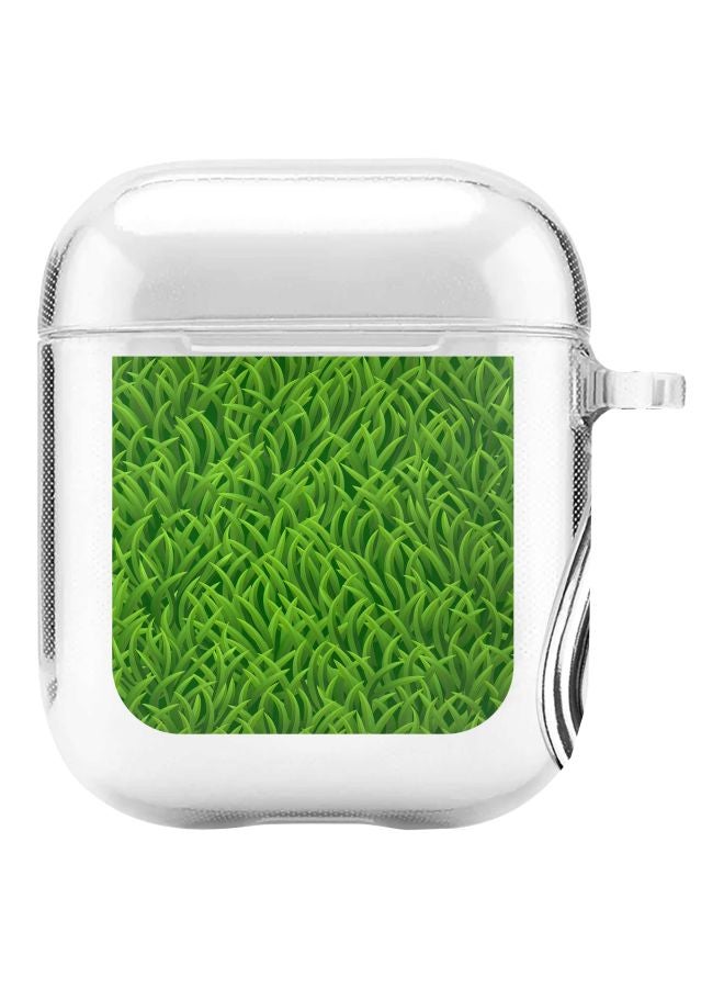 Stylizedd Classic Clear Series Grassy Grass Printed Case Cover For Apple AirPods 2/1 Clear/Green - Image 1