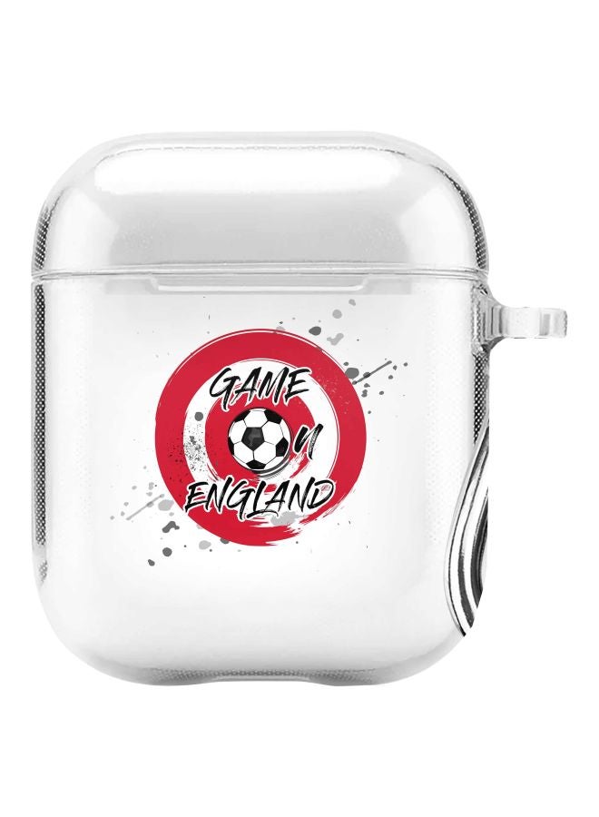 Stylizedd Classic Clear Series Game On England Printed Case Cover For Apple AirPods 2/1 Clear/Red/Black - Image 1