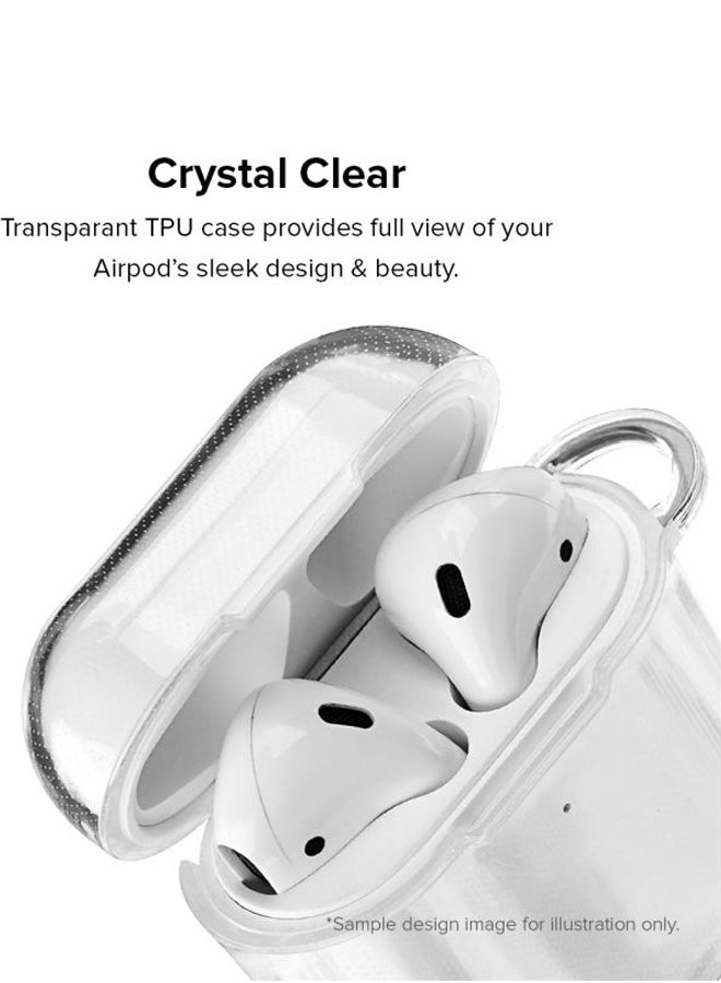 Stylizedd Classic Clear Series Run Faster, Jump Higher Printed Case Cover With Carabiner For Apple AirPods 2/1 Clear/Black/Yellow  - Image 2