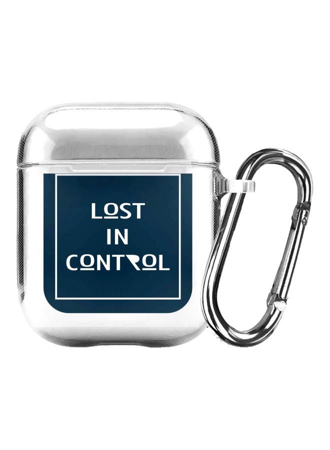 Stylizedd Classic Series Lost In Control Printed Case Cover With Carabiner For Apple AirPods 2/1 Clear/Blue  - Image 1
